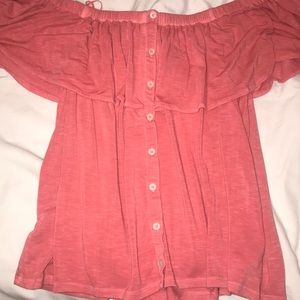 pink off the shoulder top